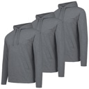 Charcoal & Charcoal & Charcoal Medium 3-Pack Men's Cotton Lightweight Casual Pullover Drawstring Hoodie With Pocket