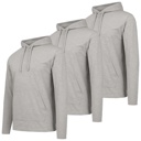 Heather Grey & Heather Grey & Heather Grey Medium 3-Pack Men's Cotton Lightweight Casual Pullover Drawstring Hoodie With Pocket