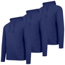 Navy & Navy & Navy Large 3-Pack Men's Cotton Lightweight Casual Pullover Drawstring Hoodie With Pocket
