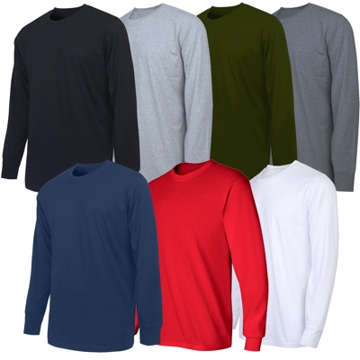Men's Cotton-Blend Long Sleeve Crew Neck Tee