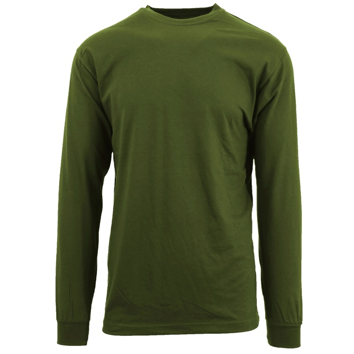 Men's Cotton-Blend Long Sleeve Crew Neck Tee