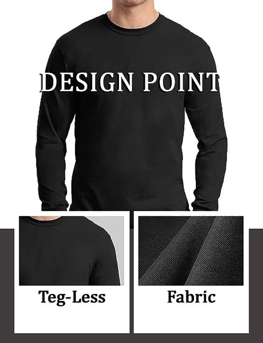 Men's Cotton-Blend Long Sleeve Crew Neck Tee