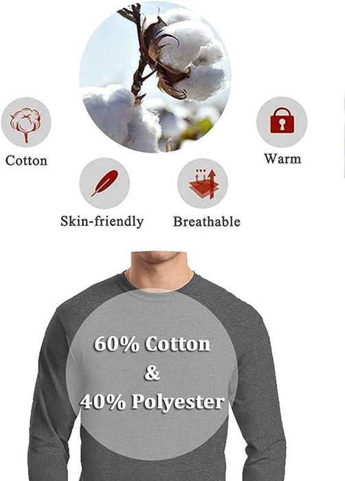 Men's Cotton-Blend Long Sleeve Crew Neck Tee