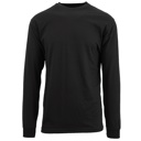 Black Small Men's Cotton-Blend Long Sleeve Crew Neck Tee