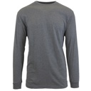 Charcoal Small Men's Cotton-Blend Long Sleeve Crew Neck Tee