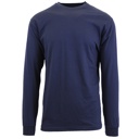 Navy Small Men's Cotton-Blend Long Sleeve Crew Neck Tee