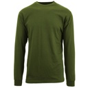 Olive Small Men's Cotton-Blend Long Sleeve Crew Neck Tee