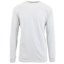 White XL Men's Cotton-Blend Long Sleeve Crew Neck Tee