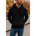 Black Medium Men's Waffle Knit Thermal Pullover Hoodie (S-3XL)