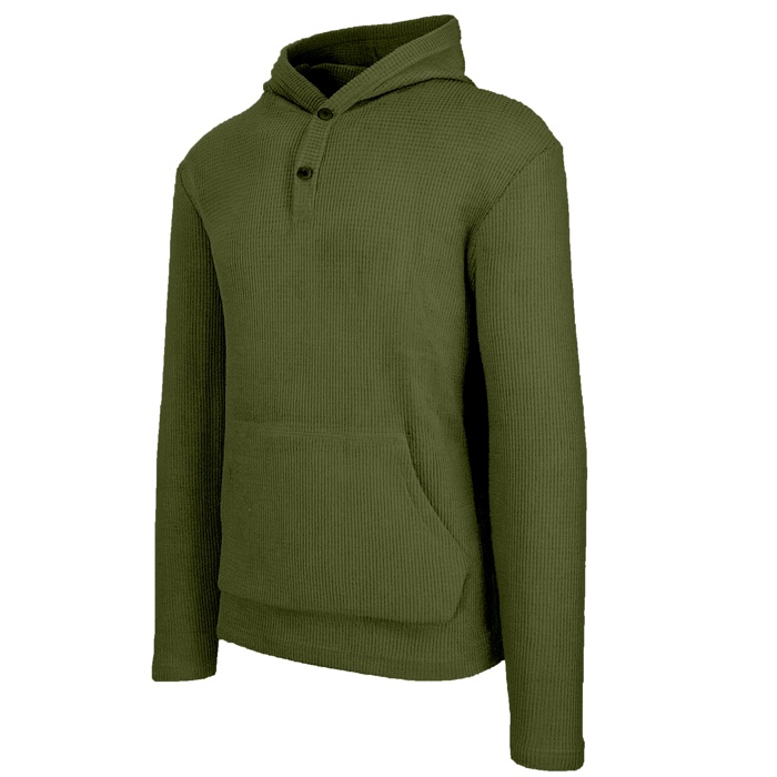 Men's Waffle Knit Thermal Pullover Hoodie (S-3XL)