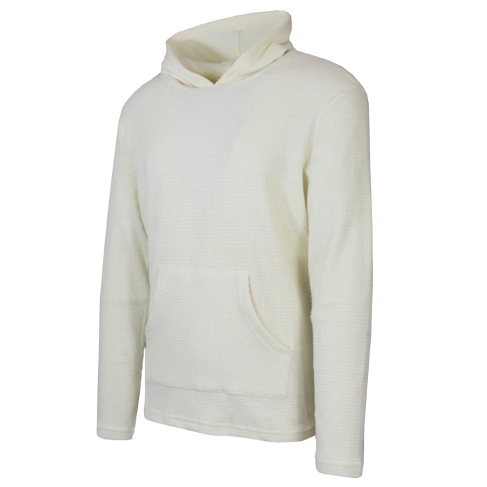 Men's Waffle Knit Thermal Pullover Hoodie (S-3XL)