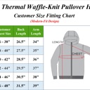 Natural XL Men's Waffle Knit Thermal Pullover Hoodie (S-3XL)