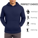 Navy Small Men's Waffle Knit Thermal Pullover Hoodie (S-3XL)