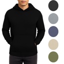 Olive XL Men's Waffle Knit Thermal Pullover Hoodie (S-3XL)