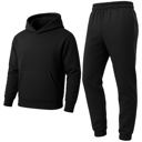 Black XL Men’s Heavyweight Soft Fleece Cotton Blend Pullover Hoodie & Sweatpants Jogging Set (S-2XL)