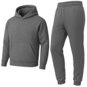 Dark Grey XXL Men’s Heavyweight Soft Fleece Cotton Blend Pullover Hoodie & Sweatpants Jogging Set (S-2XL)