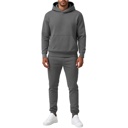 Dark Grey Medium Men’s Heavyweight Soft Fleece Cotton Blend Pullover Hoodie & Sweatpants Jogging Set (S-2XL)