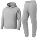Heather Grey Small Men’s Heavyweight Soft Fleece Cotton Blend Pullover Hoodie & Sweatpants Jogging Set (S-2XL)