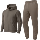 Khaki Small Men’s Heavyweight Soft Fleece Cotton Blend Pullover Hoodie & Sweatpants Jogging Set (S-2XL)