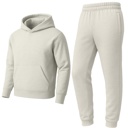 Light Oatmeal Medium Men’s Heavyweight Soft Fleece Cotton Blend Pullover Hoodie & Sweatpants Jogging Set (S-2XL)