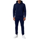 Navy Medium Men’s Heavyweight Soft Fleece Cotton Blend Pullover Hoodie & Sweatpants Jogging Set (S-2XL)