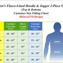 Navy Medium Men’s Heavyweight Soft Fleece Cotton Blend Pullover Hoodie & Sweatpants Jogging Set (S-2XL)