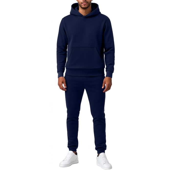 Men’s Heavyweight Soft Fleece Cotton Blend Pullover Hoodie & Sweatpants Jogging Set (S-2XL)