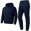 Navy XL Men’s Heavyweight Soft Fleece Cotton Blend Pullover Hoodie & Sweatpants Jogging Set (S-2XL)
