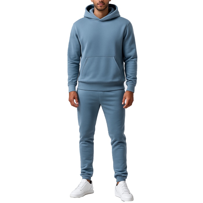 Men’s Heavyweight Soft Fleece Cotton Blend Pullover Hoodie & Sweatpants Jogging Set (S-2XL)