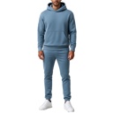 Smoky Blue XL Men’s Heavyweight Soft Fleece Cotton Blend Pullover Hoodie & Sweatpants Jogging Set (S-2XL)