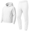 White Small Men’s Heavyweight Soft Fleece Cotton Blend Pullover Hoodie & Sweatpants Jogging Set (S-2XL)