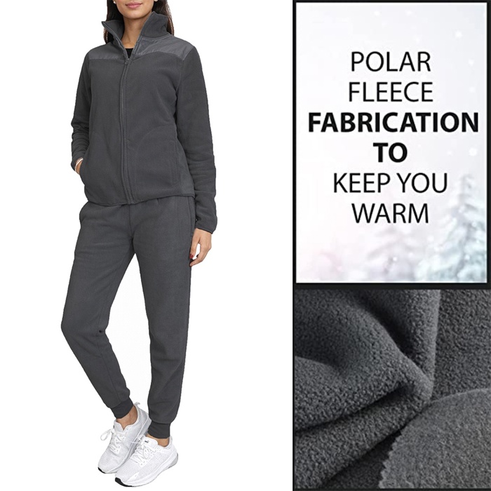 Women's 2-Piece Fashion Sweater & Jogger Polar Fleece Matching Set