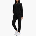 Black Small Women's 2-Piece Fashion Sweater & Jogger Polar Fleece Matching Set