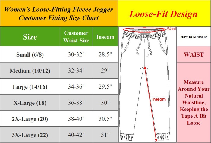 3-Pack Women's Loose Fit Fleece Jogger Sweatpants (S-3XL)