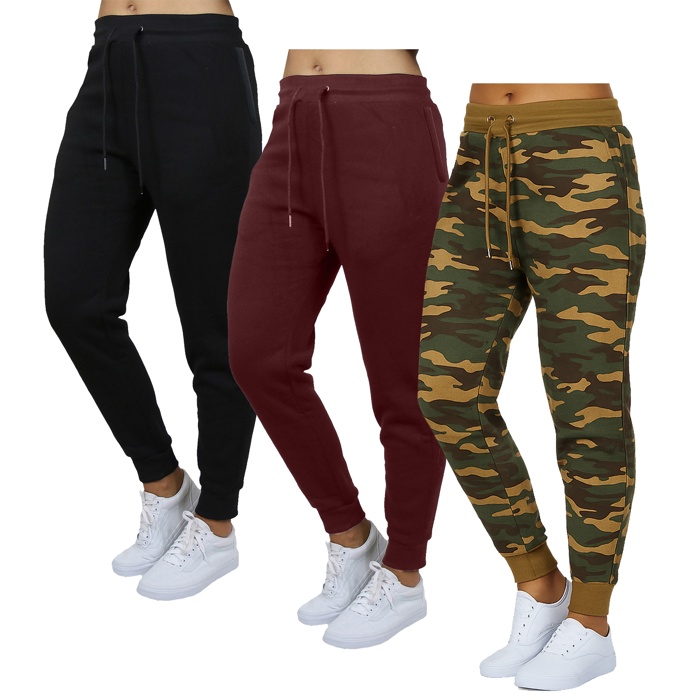 3-Pack Women's Loose Fit Fleece Jogger Sweatpants (S-3XL)