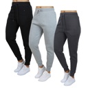 Grey & Navy & Charcoal Small 3-Pack Women's Loose Fit Fleece Jogger Sweatpants (S-3XL)