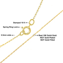 Yellow 18" 10K Gold 0.5 mm Slender & Dainty Fine Rope Chain Necklace