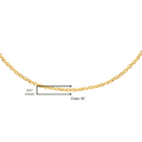 Yellow 16" 10K Gold 0.5 mm Slender & Dainty Fine Rope Chain Necklace