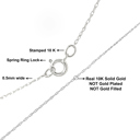 White 18" 10K Gold 0.5 mm Slender & Dainty Fine Rope Chain Necklace