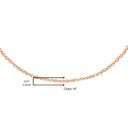 Pink 18" 10K Gold 0.5 mm Slender & Dainty Fine Rope Chain Necklace