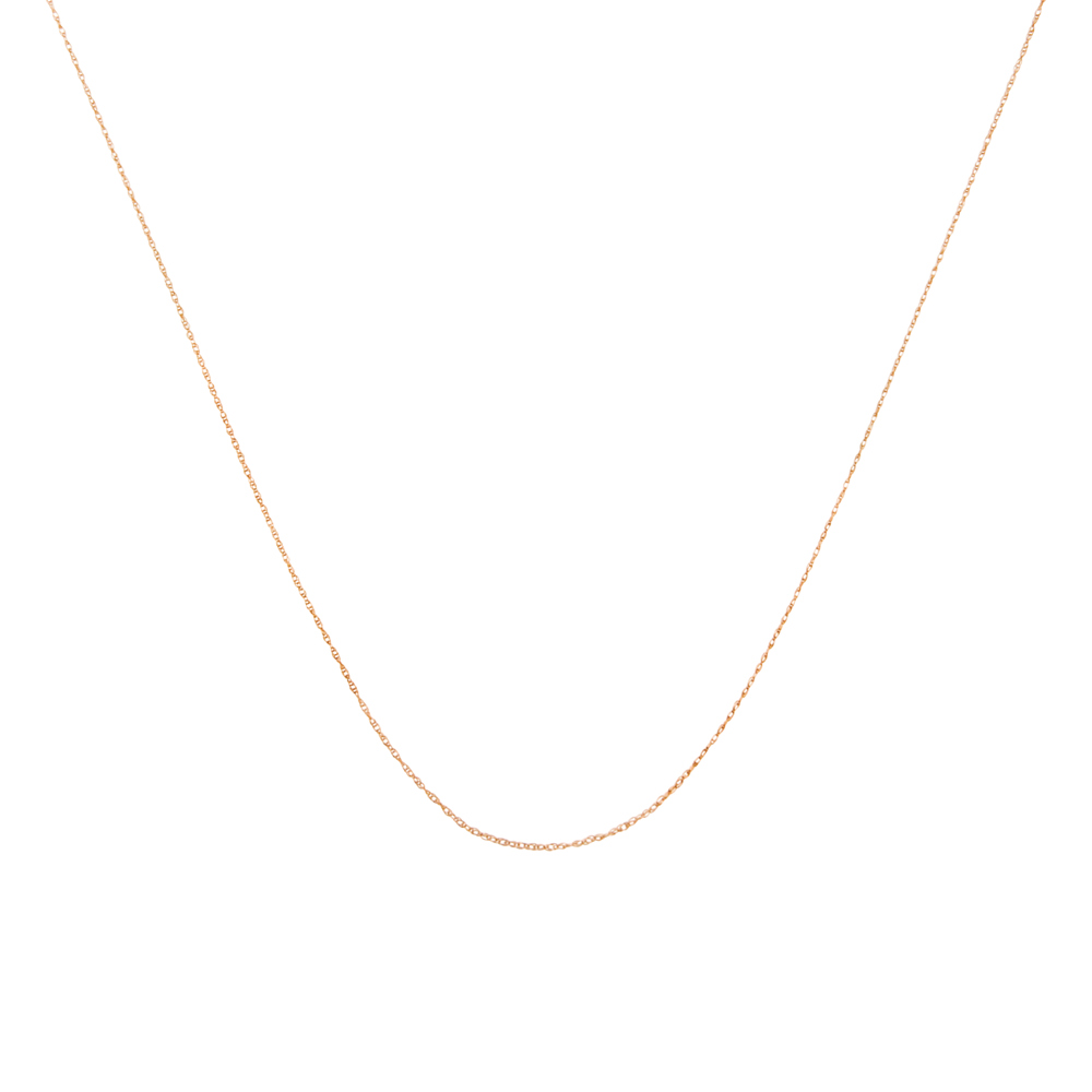 10K Gold 0.5 mm Slender & Dainty Fine Rope Chain Necklace