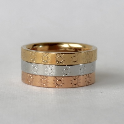 Sunshine Stamped Stainless Steel Stackable Ring