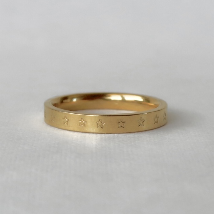 Stars Stamped Stainless Steel Stackable Ring
