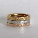  Roman Numeral Personalized Stamped Stainless Steel Stackable Ring