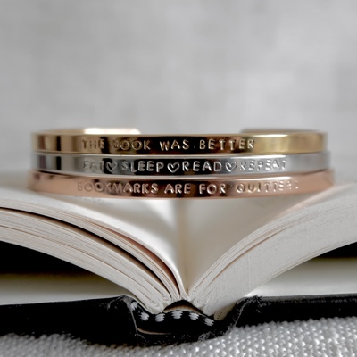 Bookish Theme Bangle Cuff