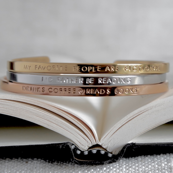 Bookish Theme Bangle Cuff