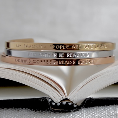 Bookish Theme Bangle Cuff