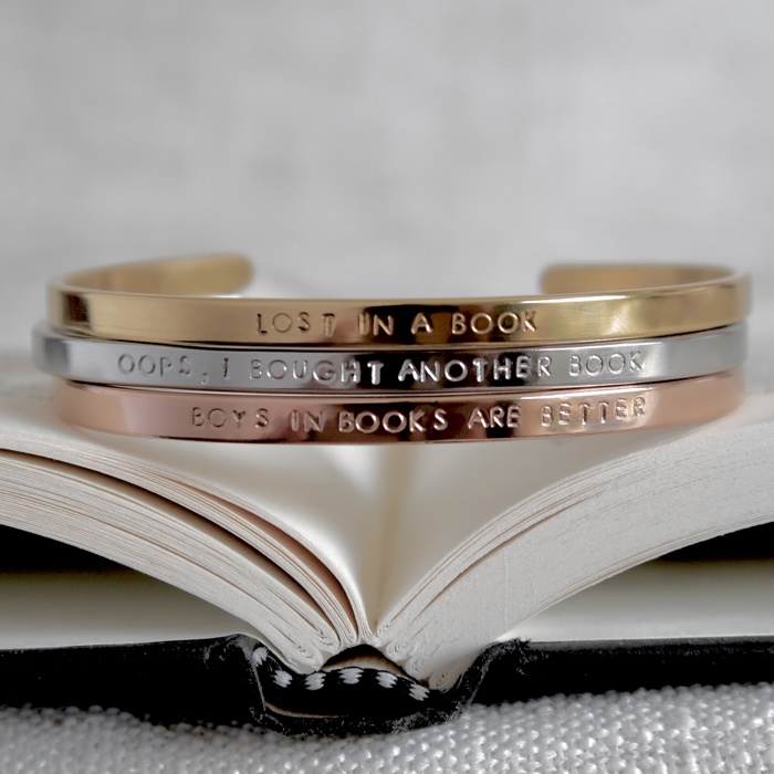 Bookish Theme Bangle Cuff