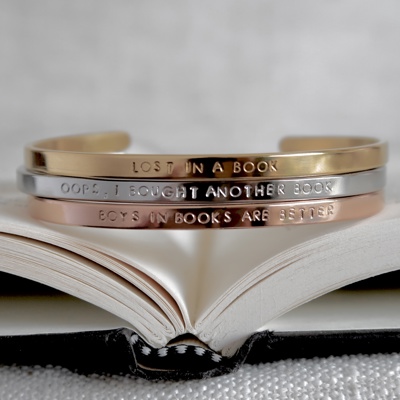 Bookish Theme Bangle Cuff