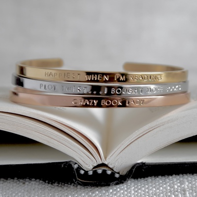 Bookish Theme Bangle Cuff